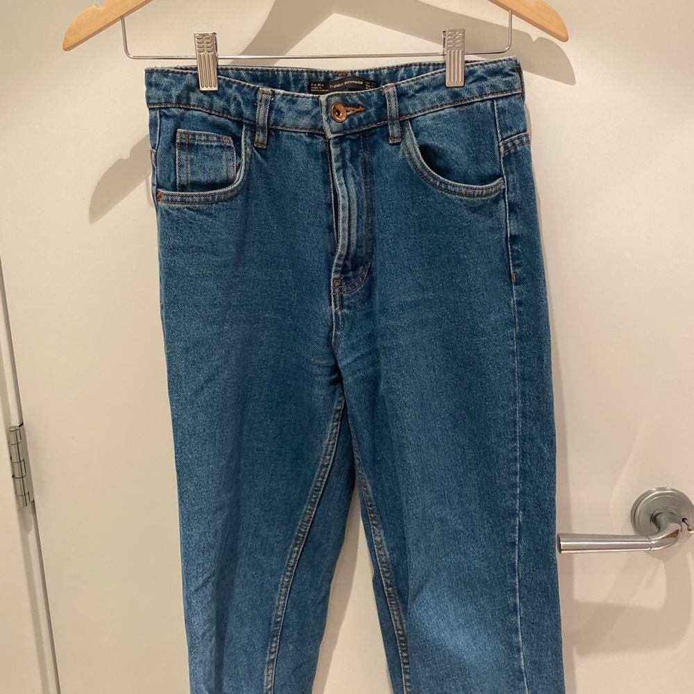 Zara medium wash mom jeans